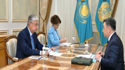Cumhurbaşkanı, Enformasyon ve Sosyal Kalkınma Bakanı Darkhan Kydyrali’yi kabul etti